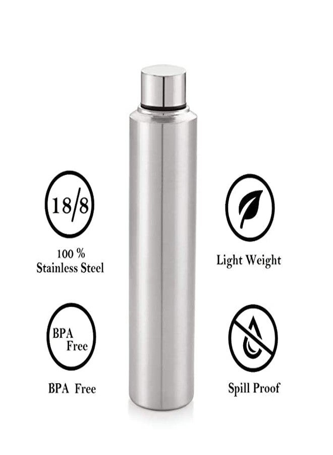 STEEPLE Stainless Steel Water Bottle, Leak Proof for Office, Gym, Home, Kitchen, Hiking, Trekking, Travel - 500 ml, Set of 3, Silver - Image 4